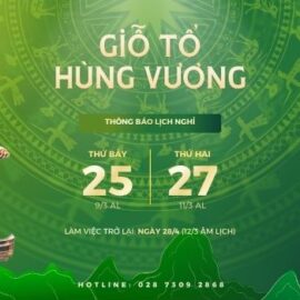 TPH kính thông tin đến Quý Khách hàng / Quý Đối tác Lịch Nghỉ và Trực Lễ Giỗ Tổ Hùng Vương, 30/4 và 1/5